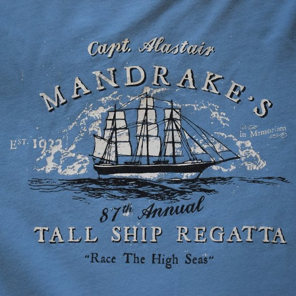 J Crew Vintage Graphics Mens Sz M Capt. Alastair Mandrake's T-Shirt 100% Cotton - Picture 6 of 11